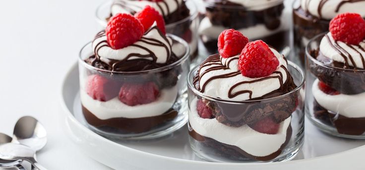Chocolate Raspberry Brownie Trifles