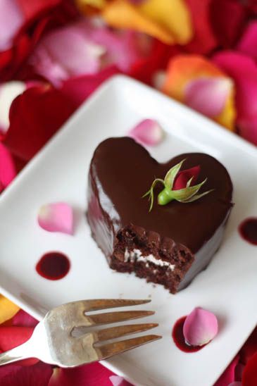 Heart Shaped Raspberry Cream Cakes
