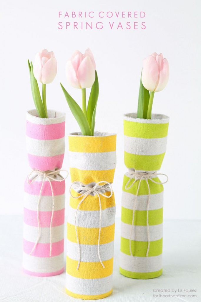 Fabric Covered Spring Vases