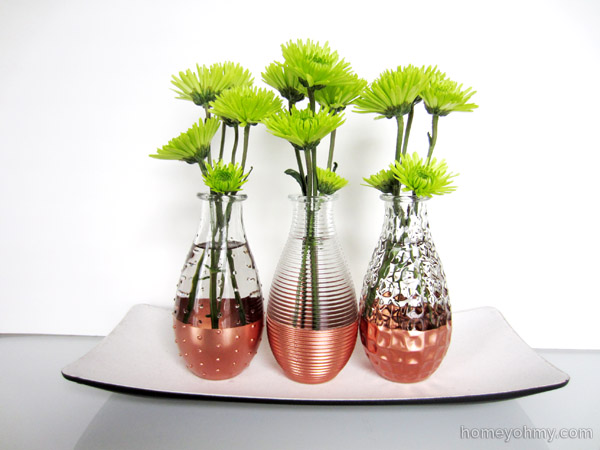 Copper Dipped Vases
