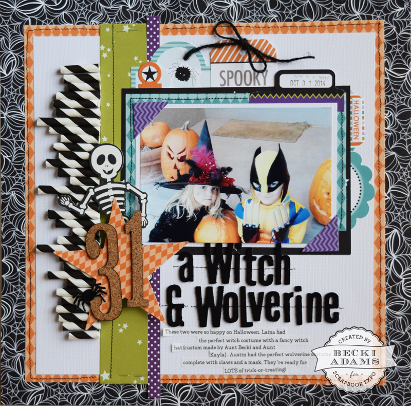 How to use paper straws on a layout by @jbckadams (Becki Adams) for @scrapbookexpo