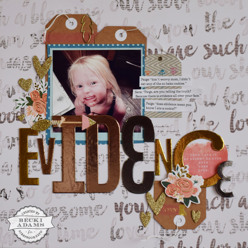 How to create a layout with a large title by @jbckadams (Becki Adams) for @scrapbookExpo