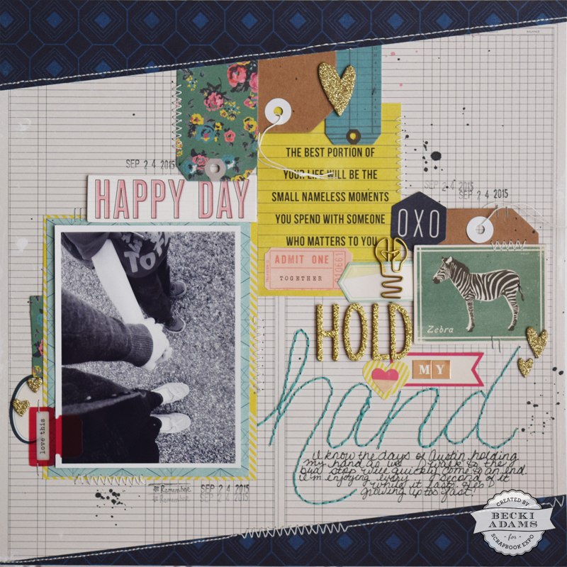How to create a hand stitched title by @jbckadams (Becki Adams) for @scrapbookexpo