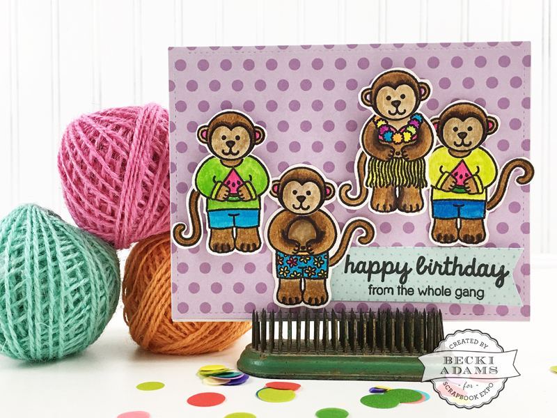 3 ways to color stamped images by @jbckadams for @scrapbookexpo using @sunnystudiostamps