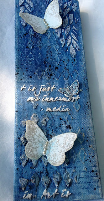 Pretty In Blue Textured Canvas by Sara Emily