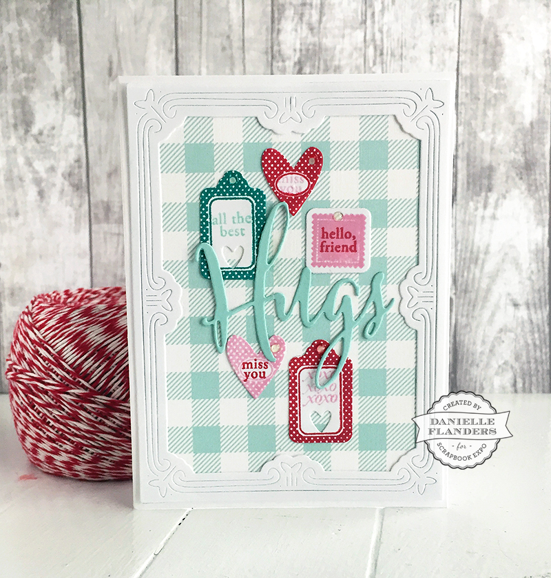 hugs tags card with sig