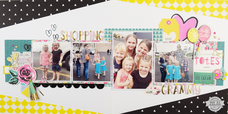 Double Page Multi Photo Layout by @jbckadams for @scrapbookexpo using products from @cratepaper #scrapbooking #doublepagelayout #stampandscrapbookexpo #cratepaper