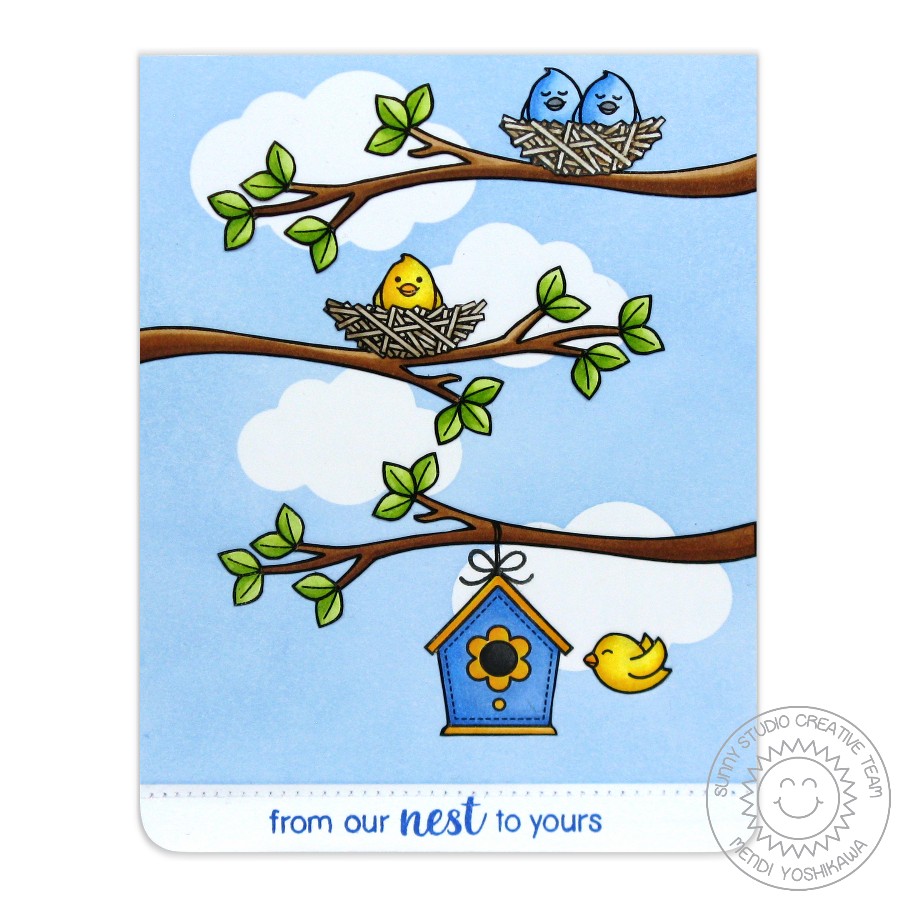A Bird's Life Triple Branch Card by Mendi Yoshikawa