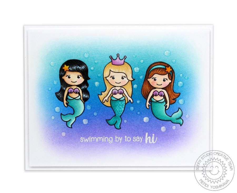 Magical Mermaid 3 Girls Card by Mendi Yoshikawa
