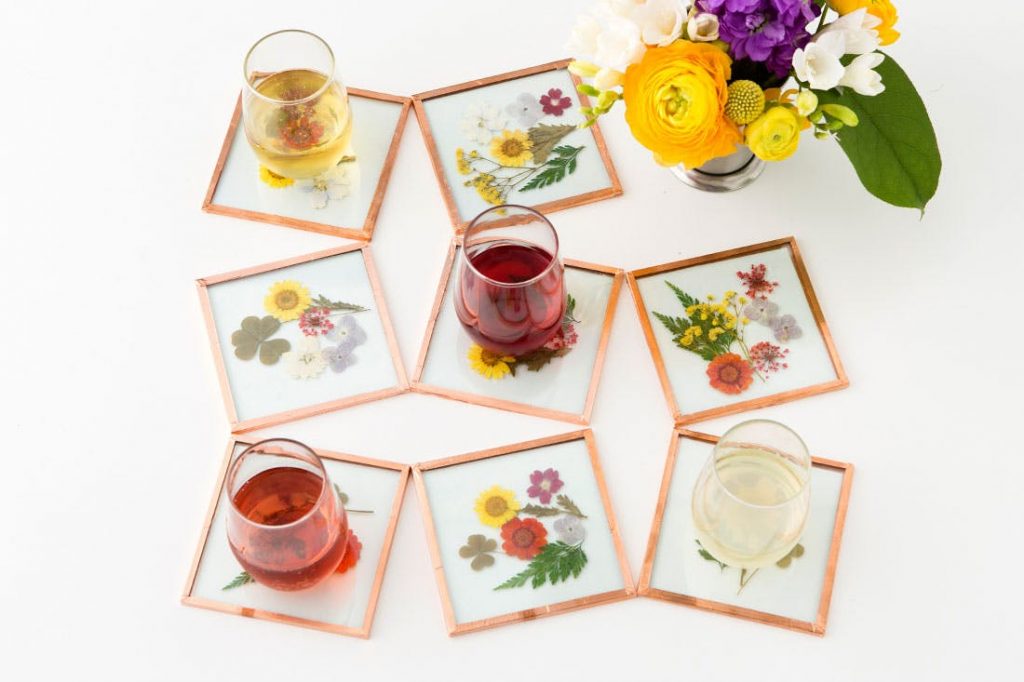 Pressed Flower Coasters