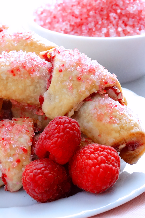 Raspberry Almond Rugelach Cookies