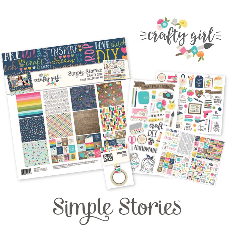 Hey Crafty Girl collection by Simple Stories - 12X12 Scrapbook Layout