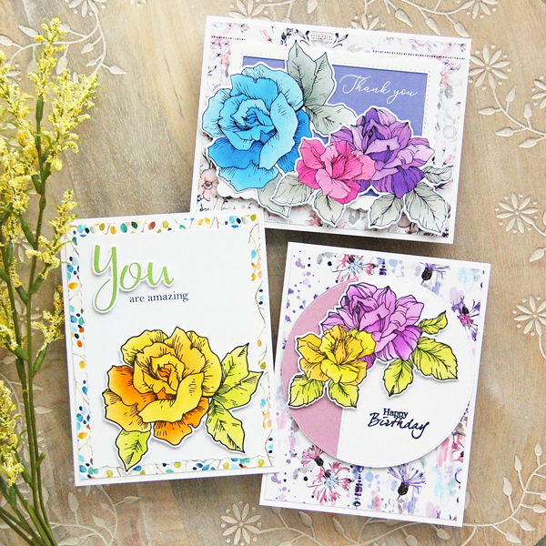 _Floral Stencil Cards